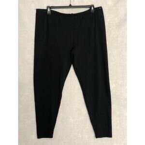 Eileen Fisher Ankle Leggings Cozy Brushed Terry Black Women's 3X NEW